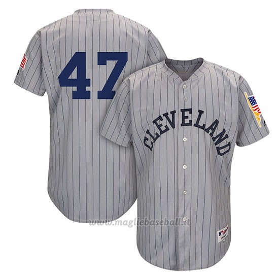 Maglia Baseball Uomo Cleveland Indians Mensindians Trevor Bauer Grigio 1917 Turn Back The Clock
